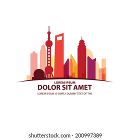 China city skyline vector