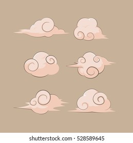 China Cloud Style Collection Set Vector