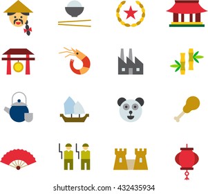 CHINA colored flat icons