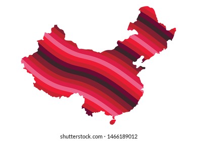China colorful vector map silhouette