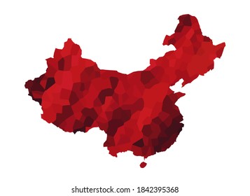 Silueta colorida del mapa vectorial de China