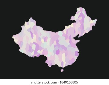 China colorful vector map silhouette