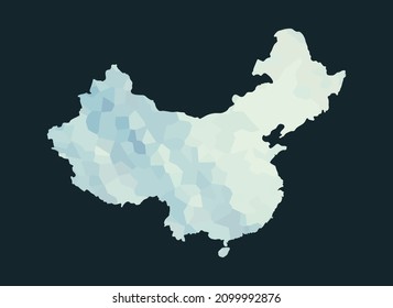  Silueta colorida del mapa vectorial de China