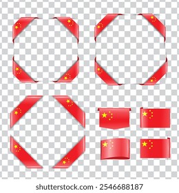 China Ecke Nationalflagge mit Schatten