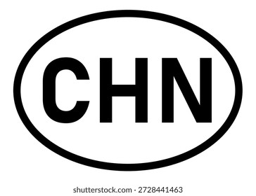 Código de país da China ícone CHN vetor em um fundo branco
Abreviação do código do país ícone do adesivo oval em um fundo branco