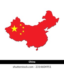 China Country - Flag Map