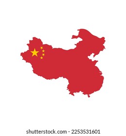 china country flag and map vector.