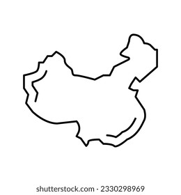 china country line icon vector. china country sign. isolated contour symbol black illustration