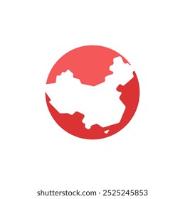 china mapa de país círculo borda vetor ícone ilustração design