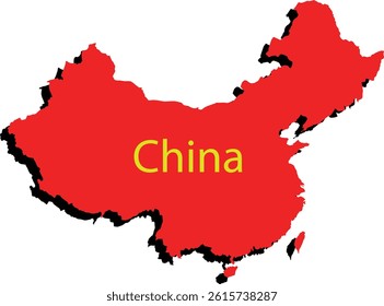 China Country Map Vector Design, Flag Design Image