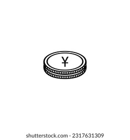 China Currency Symbol, Chinese Yuan Icon, CNY Sign. Vector Illustration