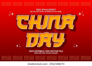 China Day Editable text effect cartoon style
