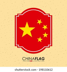 China Design over beige background, vector illustration