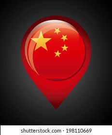 China Design over  black  Background, Vector illustration