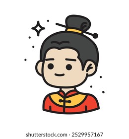 China Doodle Illustration - China Man Character