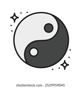 China Doodle Illustration - Yin Yang Symbol