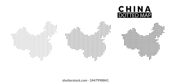 China dotted map vector illustration isolated on white