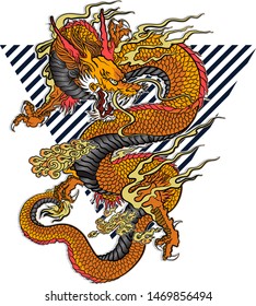 China Dragon Golden vector symbol