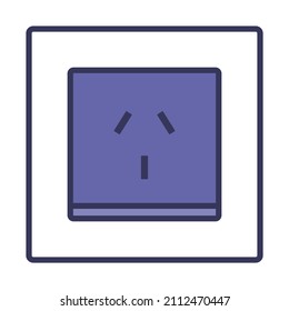 China Electrical Socket Icon. Editable Bold Outline With Color Fill Design. Vector Illustration.