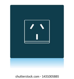 China Electrical Socket Icon. Shadow Reflection Design. Vector Illustration.