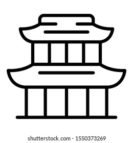 China exhibition building icon. Outline China exhibition building vector icon for web design isolated on white background