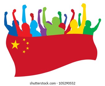 China fans vector illustration