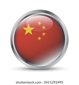 China Flag 3D Badge Illustration