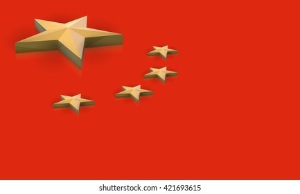 China flag in 3D, vector