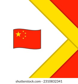 Plantilla de diseño de fondo de resumen de la bandera de China. Cartel del Día de la Independencia de China en medios sociales. Caricatura de China