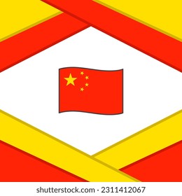 Plantilla de diseño de fondo de resumen de la bandera de China. Cartel del Día de la Independencia de China en medios sociales. Plantilla de China