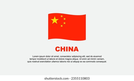 Plantilla de diseño de fondo de resumen de la bandera de China. Banner del Día de la Independencia de China, Ilustración de vectores de medios sociales. Antecedentes de China