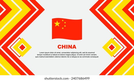 Plantilla de diseño de fondo de resumen de la bandera de China. Ilustración de vectores de papel tapiz del Día de la Independencia de China. Diseño de China