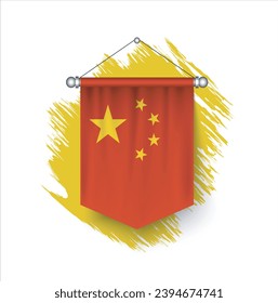 China Flag abstract vector illustration