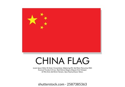 China flag banner China flag with white background illustration design China independence day banner design 