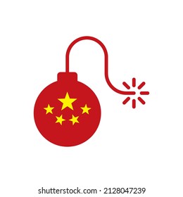 China flag and bomb icon