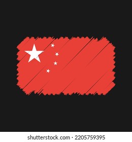 China flag brush strokes painted