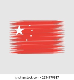 Ilustración del vector del pincel de bandera de China