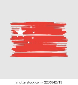 Ilustración del vector del pincel de bandera de China