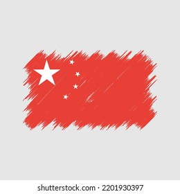 China Flag Brush Vector. National Flag