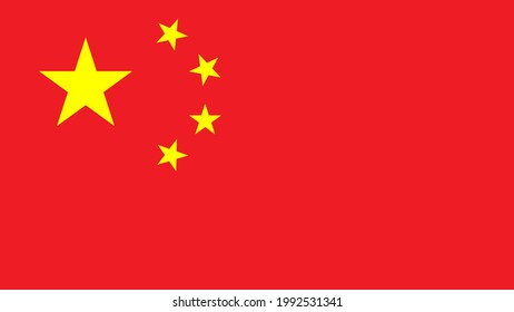 Bandera de China - símbolo nacional chino. Vector aislado en color o colores oficiales.