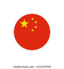 China flag. China circle flag.