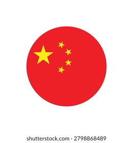 China Flag Circle Icon Symbol Isolated on Background
