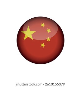 China Flag Circle Vector Template