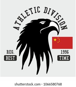 China flag and eagle graphic design vector art