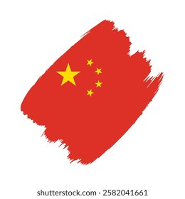 China flag in a flat grunge vector design background