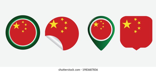 China flag. flat icon symbol vector illustration
