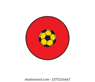 CHINA flag with football vector icon symbol