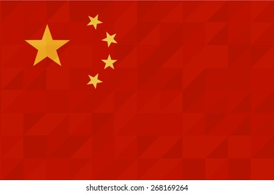 China flag geometric concept design. Vector background