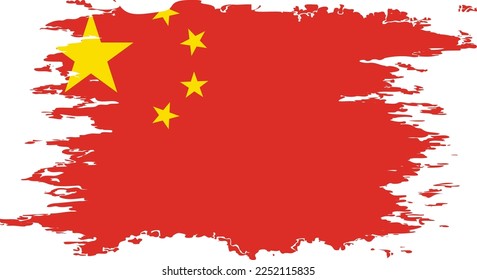 China flag grunge brush color image, vector