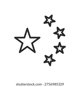 China Flag Icon. Five Star Flag of China National Emblem. Minimalistic Linear Symbol of China